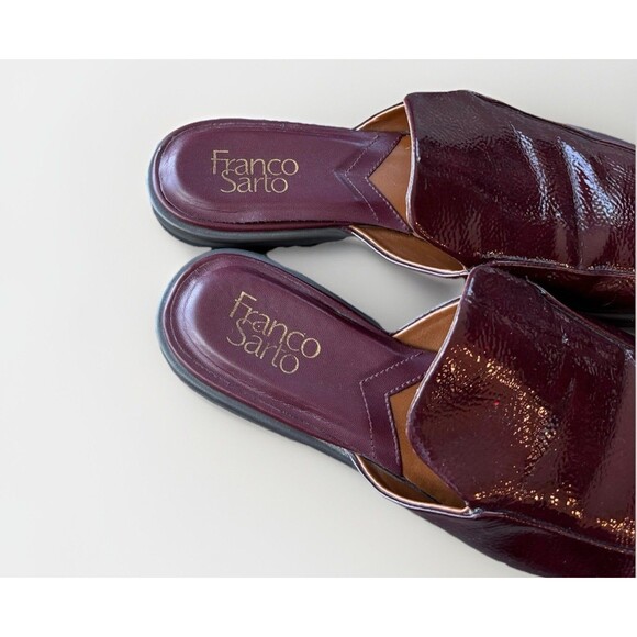 Franco Sarto Bocca Slide Bordeaux Mules Size 7.5 Women’s Low Heel Slip On Shoes - Picture 3 of 8